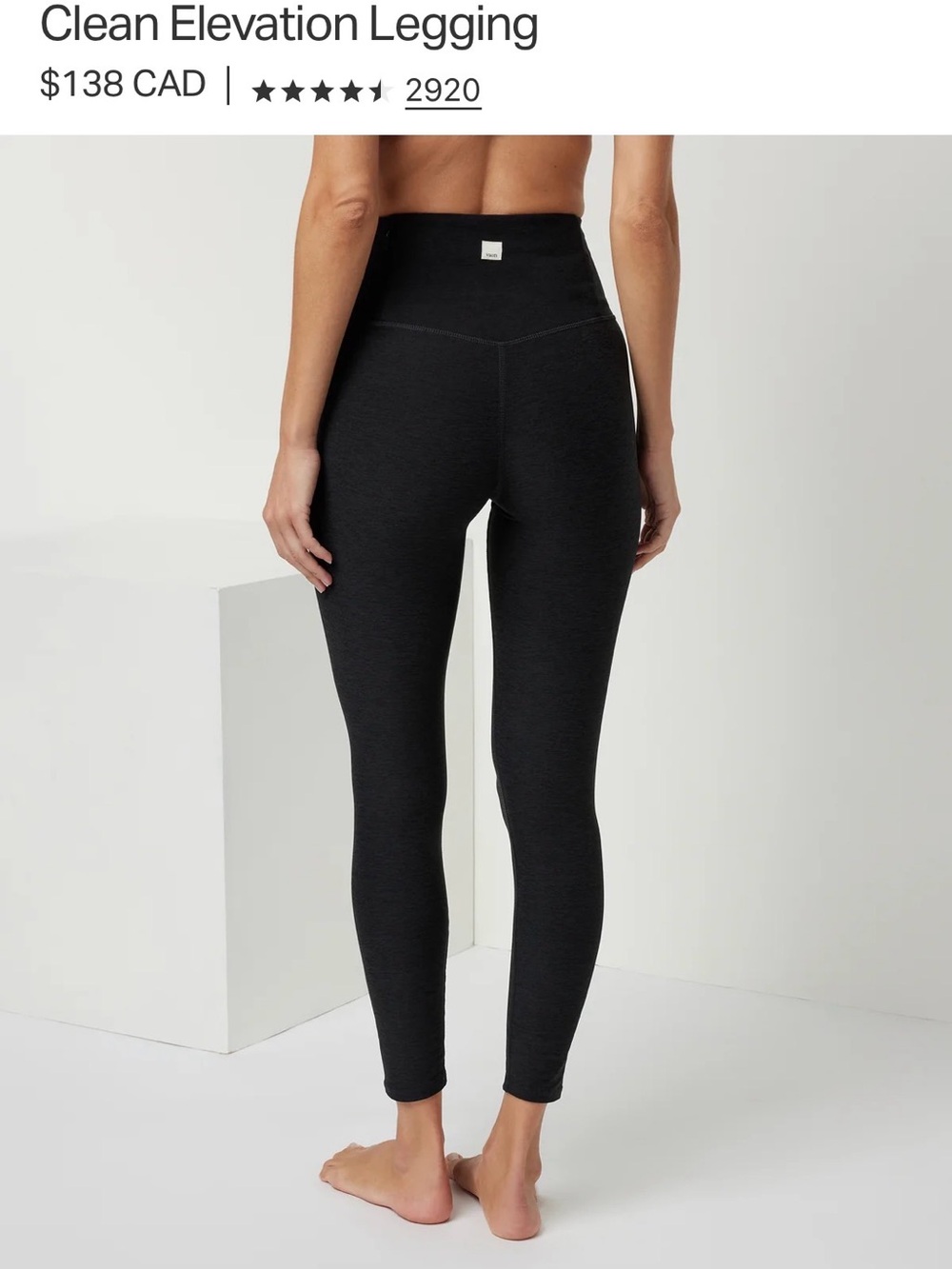 Vuori Clean Elevation High-Waist Black Leggings with Pocket